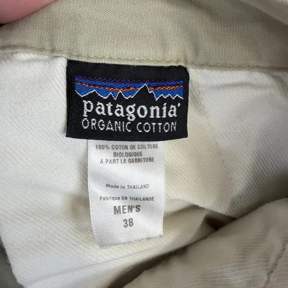 Patagonia All Wear Pants Mens 38 Beige 100% Organic Cotton Lightweight Outdoor